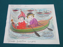 Emile Crociani (1902-1980) Original Crayon Painting Dedicated Archer Paper - £378.04 GBP