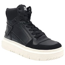 DKNY Women Mayzi High Top Retro Fashion Sneakers Size US 6M Black White - £28.93 GBP