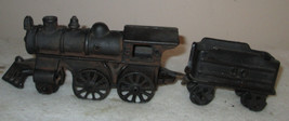 Vintage CAST IRON TRAIN #50 black  Main Locomotive &amp; Coal Tender Car - £56.59 GBP