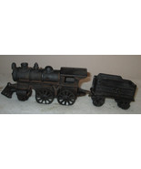 Vintage CAST IRON TRAIN #50 black  Main Locomotive &amp; Coal Tender Car - £57.69 GBP
