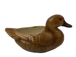 Vintage Ceramic Brown Pottery Duck Planter - £15.42 GBP