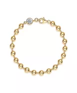 24k Gold Moissanite Beaded Bracelet - $65.00