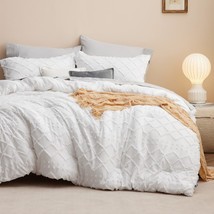 Boho Comforter Set Full - White Tufted Shabby Chic Bedding Comforter Set For All - £68.72 GBP