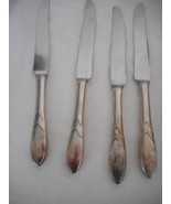 4 Oneida 1932 Lady Hamilton French Dinner Knives Art Deco Silver Plate #2 - $26.39
