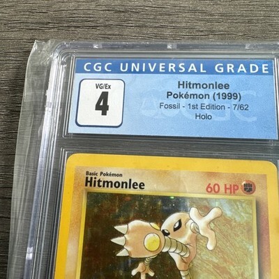 1999 POKEMON FOSSIL #7 HITMONLEE-HOLO CGC 4 Item image 2