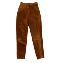 Cedars Vintage Cognac Brown Suede Leather Tapered Pants Womens Size 6 - £25.89 GBP