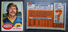 1976 Topps #196 Dave Elmendorf Rams Misprint Error Oddball Football Card - $4.99