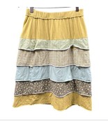 Matilda Jane Serendipity Finn Gem Skirt Women Small Yellow Ruffle Tiered... - $23.14