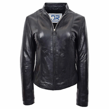 DR265 Women’s Soft Black Fitted Biker Style Leather Jacket - £89.34 GBP