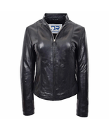 DR265 Women’s Soft Black Fitted Biker Style Leather Jacket - £88.21 GBP
