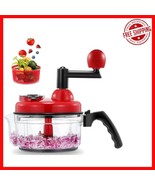 Elegant 3-Cup Manual Food Processor: Versatile Hand Chopper &amp; Blending Tool - $805.00 MXN