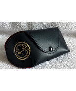 Ray Ban Black Leather Case EyeGlass Sunglass Red Felt Interior - £19.31 GBP