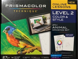 PRISMACOLOR TECHNIQUE ONLINE LESSONS LEVEL 2 COLOR &amp; STYLE 27pc ANIMAL SET - $458.34 MXN