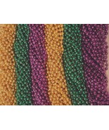 72 Purple Green Gold Mardi Gras Gra Beads Necklaces Party Favors 6 Dozen... - $12.54