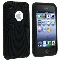 Silicone Skin Case for iPhone 3G / 3GS - Circle Black - £11.00 GBP