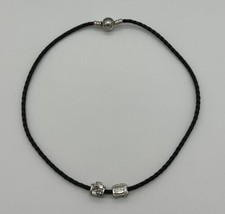 Pandora Leather Necklace / Bracelet 16” w London Bus &amp; Paris Suitcase Charms - £63.94 GBP