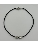 Pandora Leather Necklace / Bracelet 16” w London Bus &amp; Paris Suitcase Ch... - £63.11 GBP