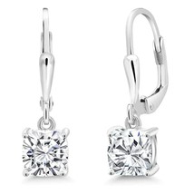 6mm Amortiguador Forma Diamante Sintético Pendientes de Gota 14K Oro Plata - £62.86 GBP