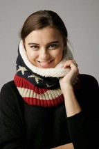 Americana Single Loop Knit Scarf Cowl Circle Wrap Warm Thick Soft For Gift - £20.76 GBP