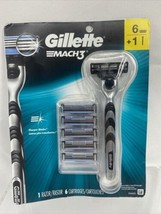 Gillette Mach 3 Mach3 Original HANDLE Shaver Razor Blade +6 Refill Cartr... - $11.99