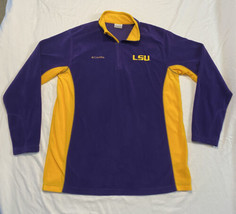 Columbia LSU Fleece 1/4 Zip Pullover Sweatshirt Purple Gold Lightweight ... - £15.22 GBP