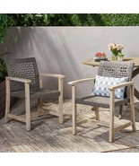 Wood &amp; Wicker Patio Dining Chairs (Set of 2) - Hampton Style - $5,117.74 MXN