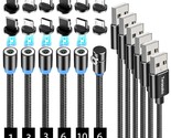Magnetic Charging Cable 6-Pack [1Ft/3Ft/3Ft/6Ft/6Ft/10Ft], 3 In 1 Nylon ... - $35.99