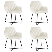 vidaXL Cream Velvet Ergonomic Dining Chair Set of 4 Chairs with Adjustable Arms - $11,138.35 MXN