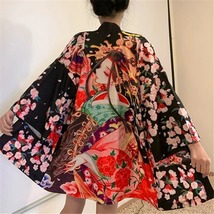 Crane print cardigan jacket men&#39;s and women&#39;s kimono sun protection cloa... - £28.11 GBP