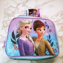 Disney FROZEN Anna &amp; Elsa Insulated Soft Side Lunch Bag Box Tote Teal &amp; Purple - £9.63 GBP