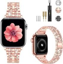 Watch Band Compatible with Apple Watch 38mm 40mm Dressy Bling Metal Adjustable - £15.81 GBP