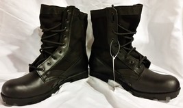 MIL-SPEC MILITARY JUNGLE COMBAT BOOTS BLACK HOT WEATHER VENTED 11 REGULA... - $72.89