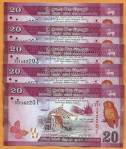 SRI LANKA 2015 Lot 5  UNC 20 Rupees Banknote Paper Money Bill P-123c - $3.50