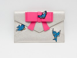 Disney Danielle Nicole Cinderella Clutch Silver Blue Birds Bow Party Wed... - £64.09 GBP