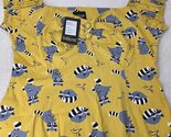 Collectif Dolores Raccons Yellow Top Women's Size 18 Short Sleeve - $43.55