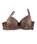 Sensual Inc Womens Bra Size 36DD Lace Roses Underwire Padded Light Brown - $14.85