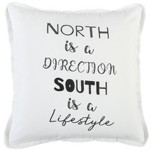 Black and White North South Font Play Throw Pillow - £54.31 GBP