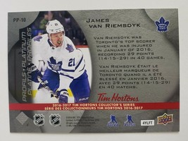 2016 - 17 James Van Riemsdyk Upper Deck Tim Hortons Platinum Profiles Card PP-10 - £4.02 GBP