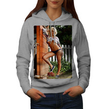 Wellcoda Hot Girl Nude Erotic Womens Hoodie, American Casual Hooded Sweatshirt - £28.95 GBP