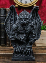 Gothic Winged King Kong Ape Man Gargoyle Perching On Celtic Pedestal Figurine - £31.96 GBP