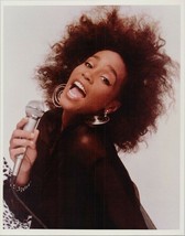 Whitney Houston vintage 1980&#39;s 8x10 publicity photo holding microphone s... - $9.50