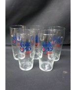 VINTAGE Set Of 5 - COLT 45 BEER GLASSES BLUE &amp; RED 12-14 OZ. BUCKING HOR... - $37.39