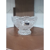 Lausitzer Candy Dish Bowl, Vintage German Hand Cut Crystal, Etched Table Decor - £12.18 GBP