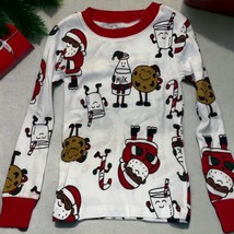 NWT Santa Claus Milk &amp; Cookies Carter&#39;s Christmas Lsleeve Pajama Shirt Sz 5/5A - £6.62 GBP