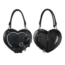 Lolita Heart Shape Ita Bag  Kawaii Purses and Handbags for Young Girls Bow Badge - £96.30 GBP