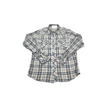 BKE Shirt Mens L Blue Plaid Vintage Slim Fit Long Sleeve Button Up Collared Top - £19.40 GBP