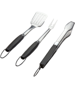 3 Pieces BBQ Grilling Tool Set, Locking Tongs, Serrated Spatula &amp; Fork, ... - $35.99