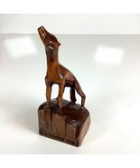 Vintage Folk Art Wood Hand Carved Dog 5.75”H “Old Three Toes” Signed Spo... - $444.38 MXN