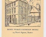 Moses Pierce Hichborn House Boston Massachusetts Postcard - £9.34 GBP