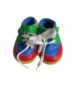 Baby Deer Size 2 Multicolor Leather Baby Shoes tie and hook and loop close - $17.59